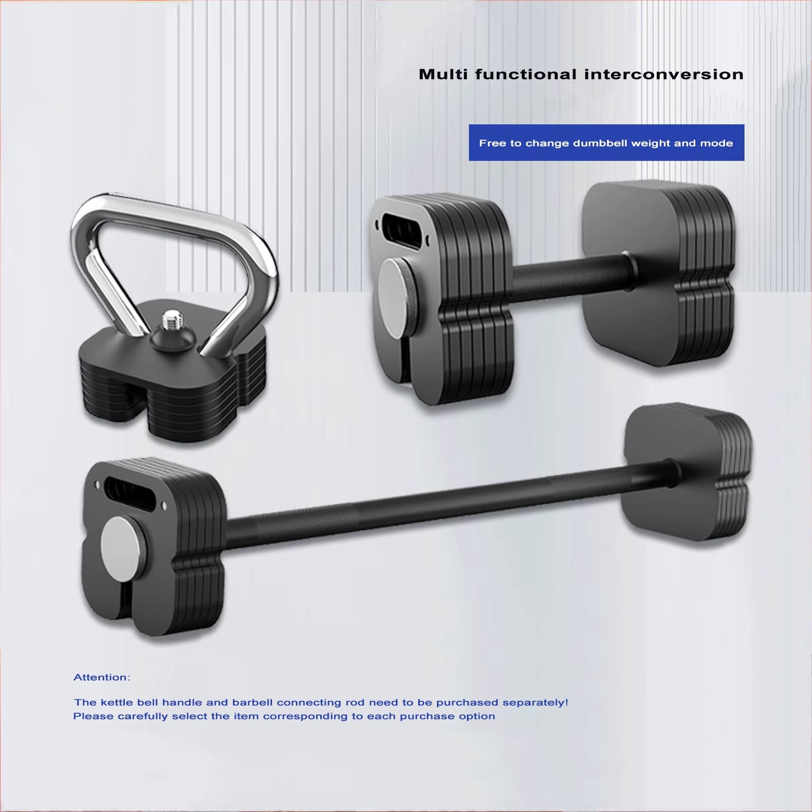 2025 Professional Pure Steel Adjustable Dumbbell Strength Exercise Kettle Bell Barbell 4Kg-102Kg Fast Adjustable Dumbbell