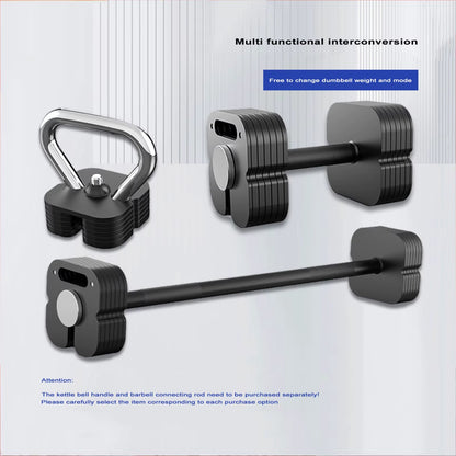 2025 Professional Pure Steel Adjustable Dumbbell Strength Exercise Kettle Bell Barbell 4Kg-102Kg Fast Adjustable Dumbbell