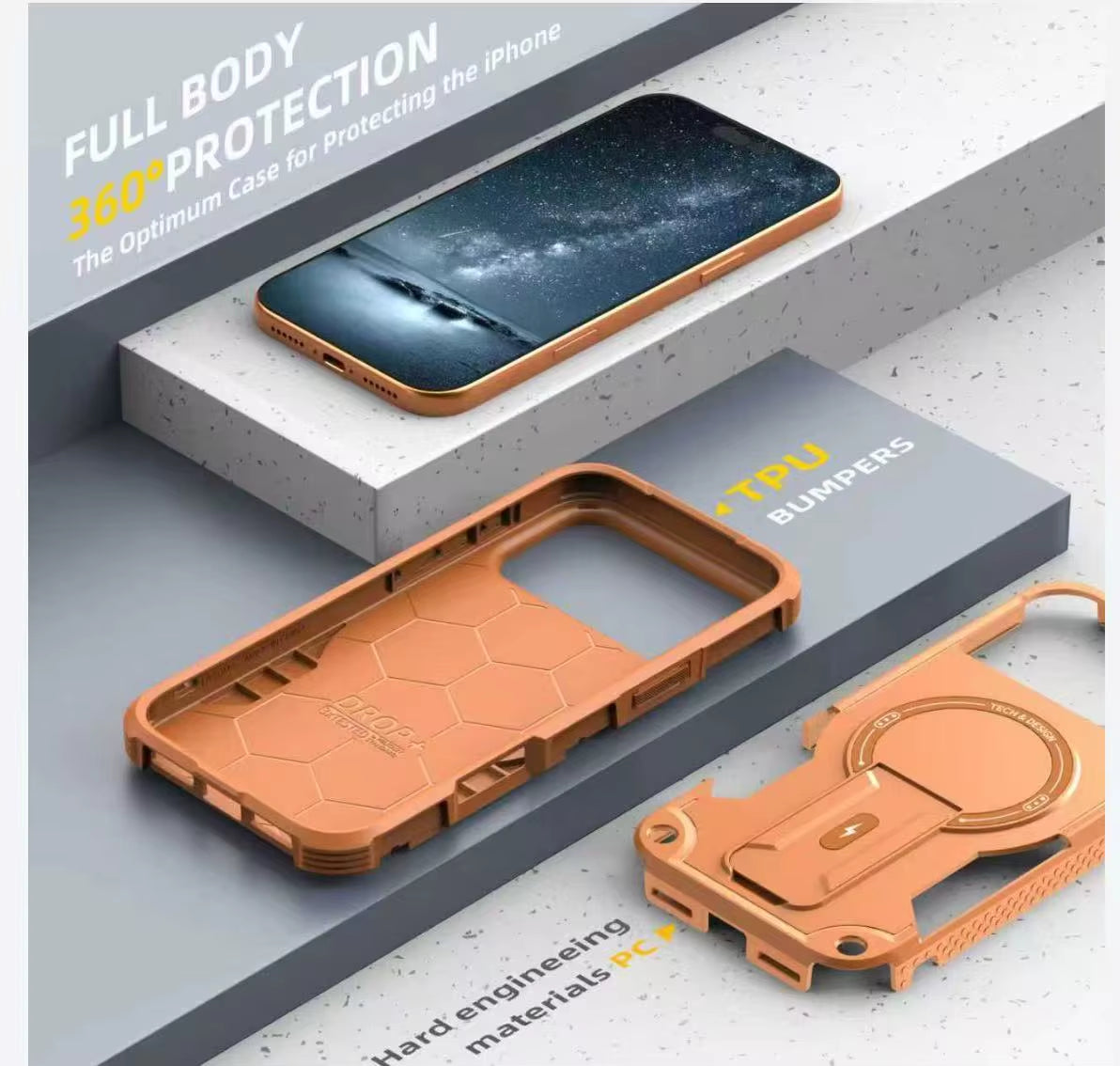 Luxury Magsafe Stand Invisible Phone Case for Iphone 17 16 15 14 11 13 12 Pro Max plus Wireless Charging Hard Anti-Fall Cover