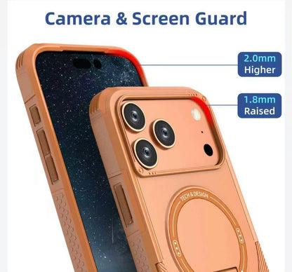 Luxury Magsafe Stand Invisible Phone Case for Iphone 17 16 15 14 11 13 12 Pro Max plus Wireless Charging Hard Anti-Fall Cover