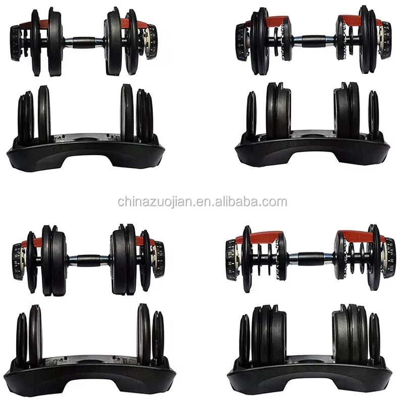 24Kg Adjustable Dumbbell 5 to 52.5Lb Home Gym Dumbbell Muscle Workout Selective Weight Lifting Dumbbell