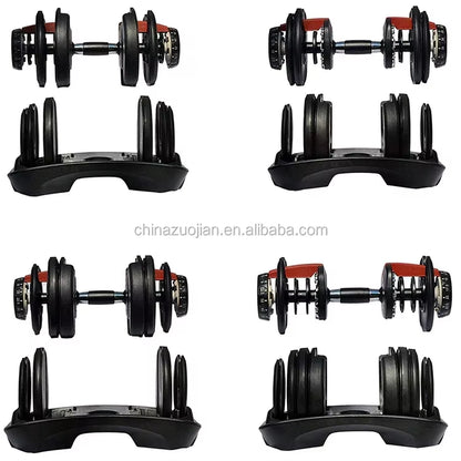 24Kg Adjustable Dumbbell 5 to 52.5Lb Home Gym Dumbbell Muscle Workout Selective Weight Lifting Dumbbell