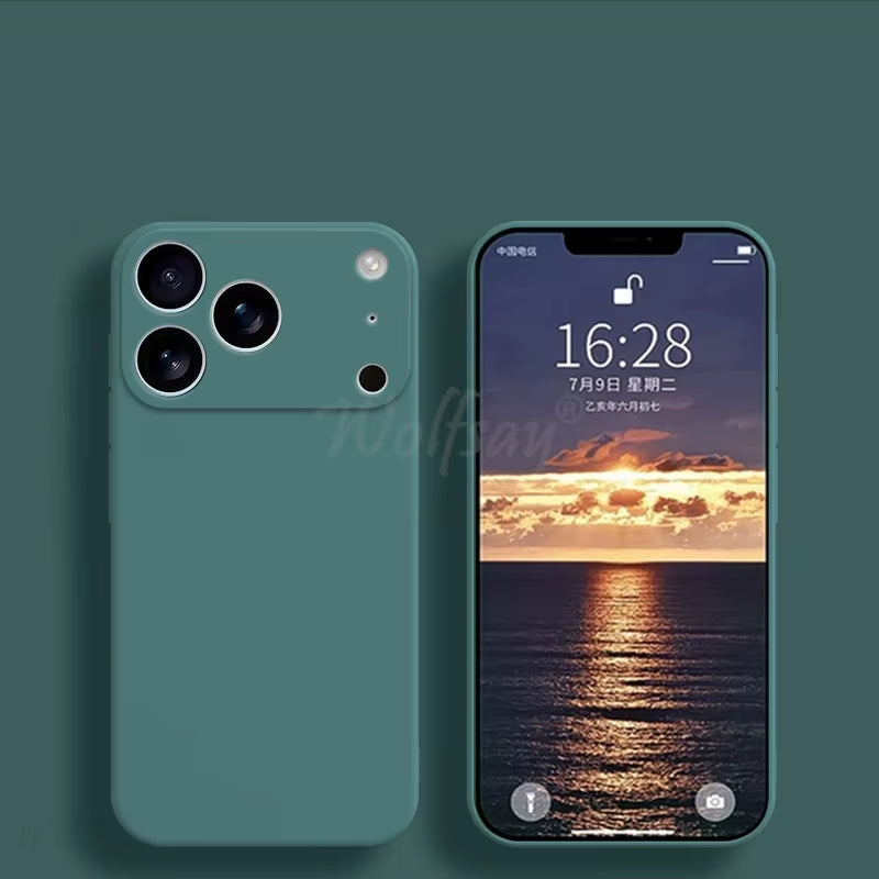 For Iphone 17 Pro Case Liquid Silicone Plain Rubber TPU Case for Iphone 17 Pro Cover Protector for Iphone 17 Air Pro Max Case