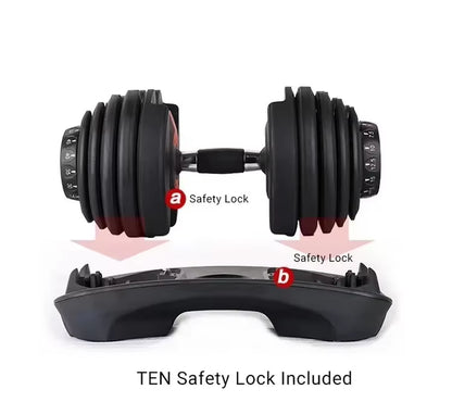 24Kg Adjustable Dumbbell 5 to 52.5Lb Home Gym Dumbbell Muscle Workout Selective Weight Lifting Dumbbell